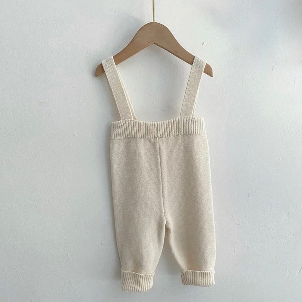 Knit Suspenders Overalls Pants / Cotton Knitted / Boho Baby Toddler / Unisex